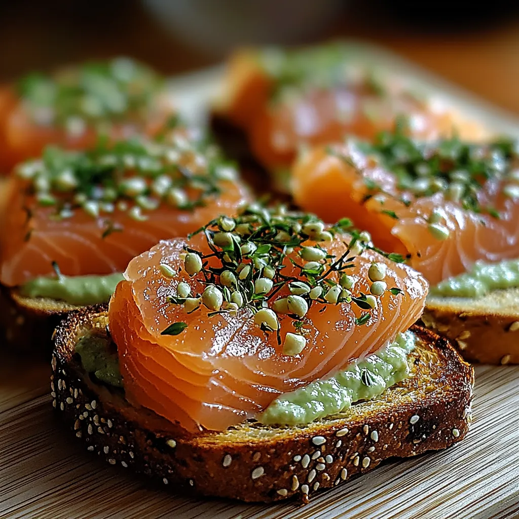 A slice of bread with salmon and capers on top.