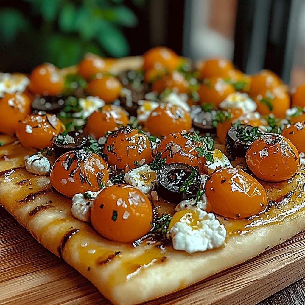 A pizza with tomatoes and cheese.