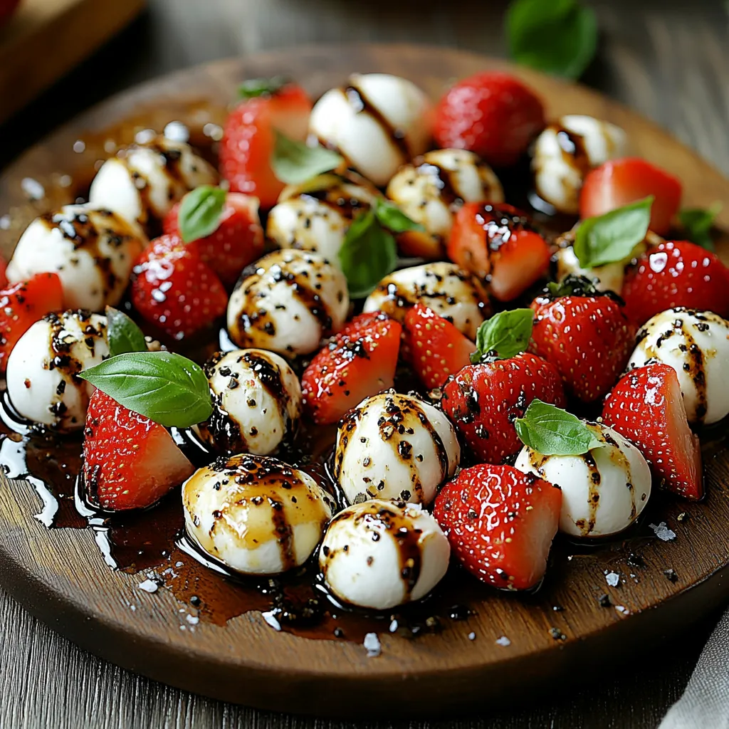 A plate of food with strawberries and cheese.