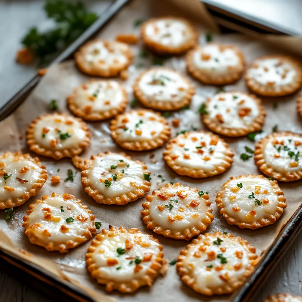A tray of cheese and herb crackers.