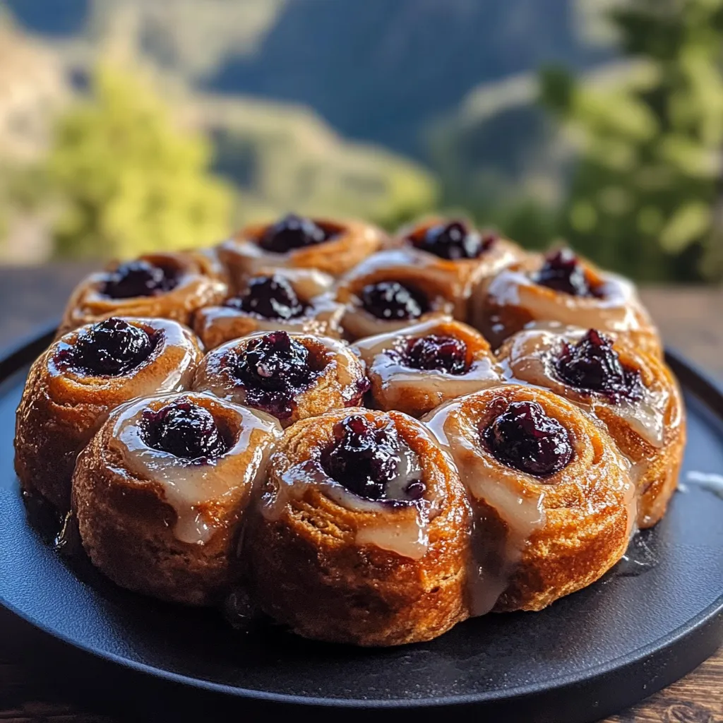 A plate of pastries with blueberries on top.