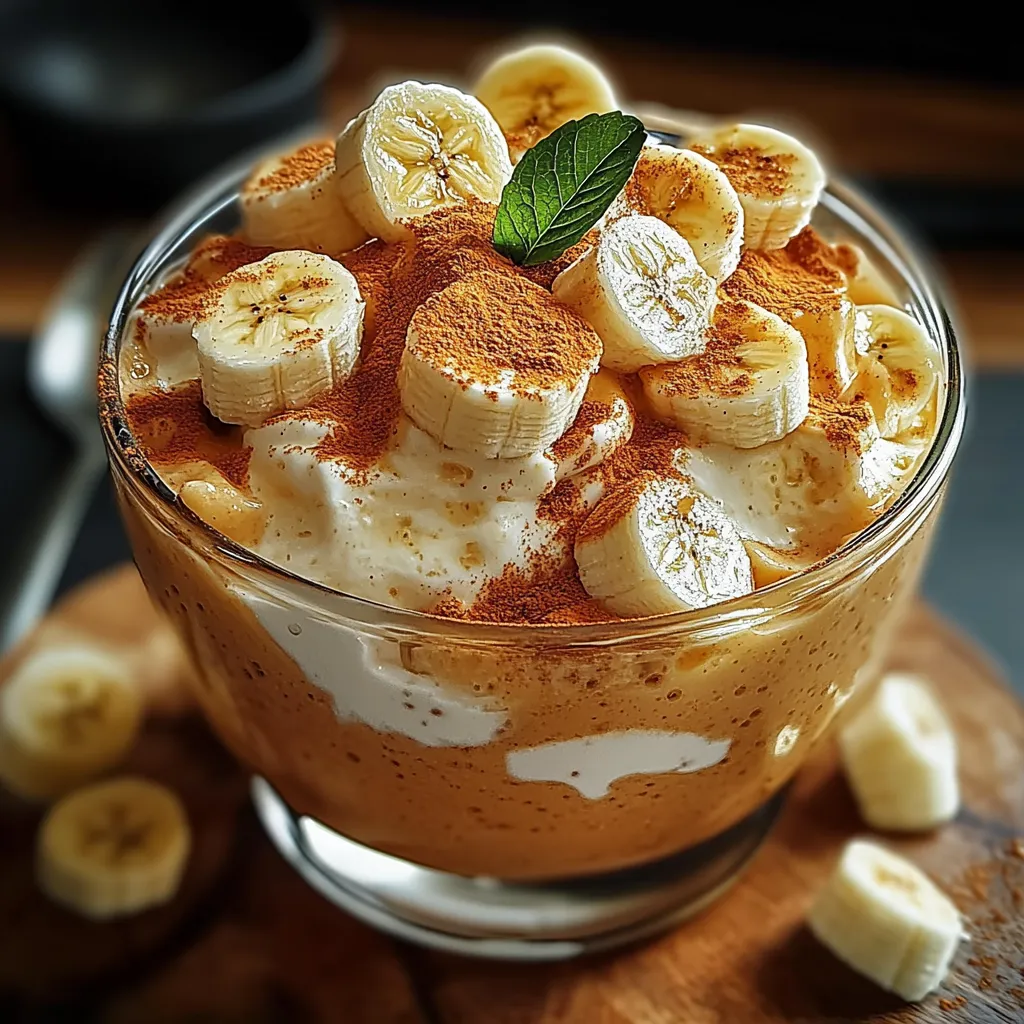 A glass of banana and chocolate ice cream.