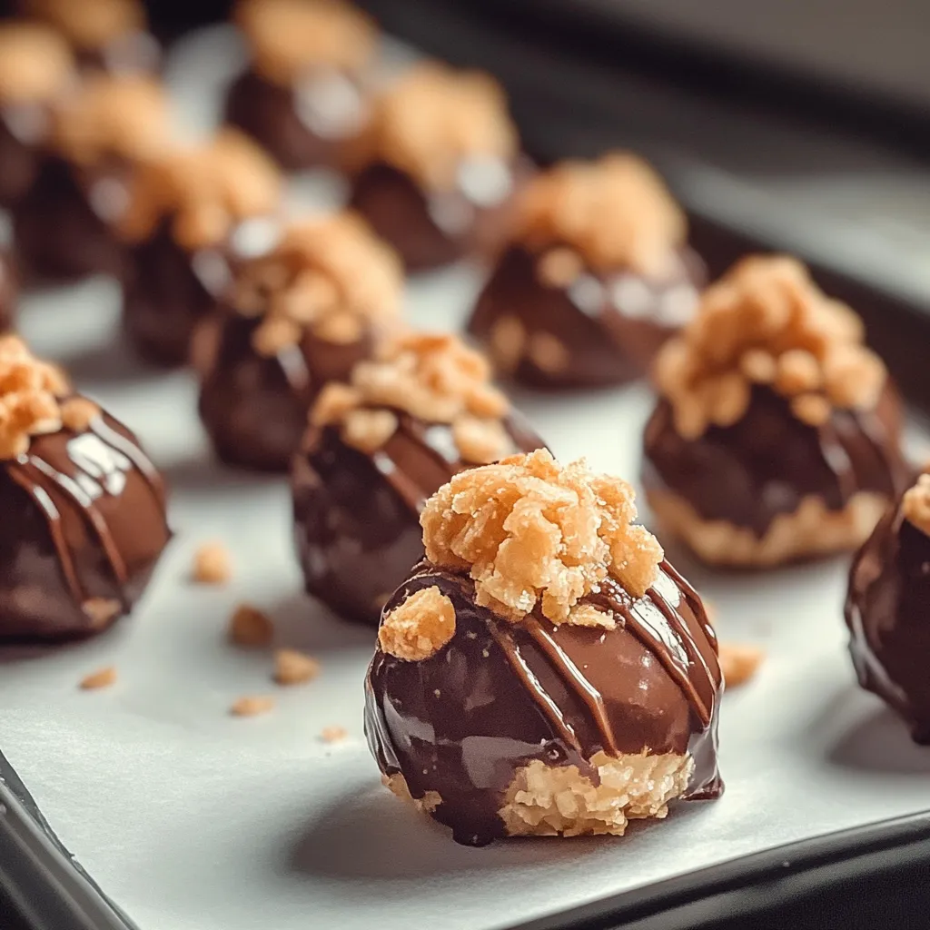 A tray of chocolate covered nuts.