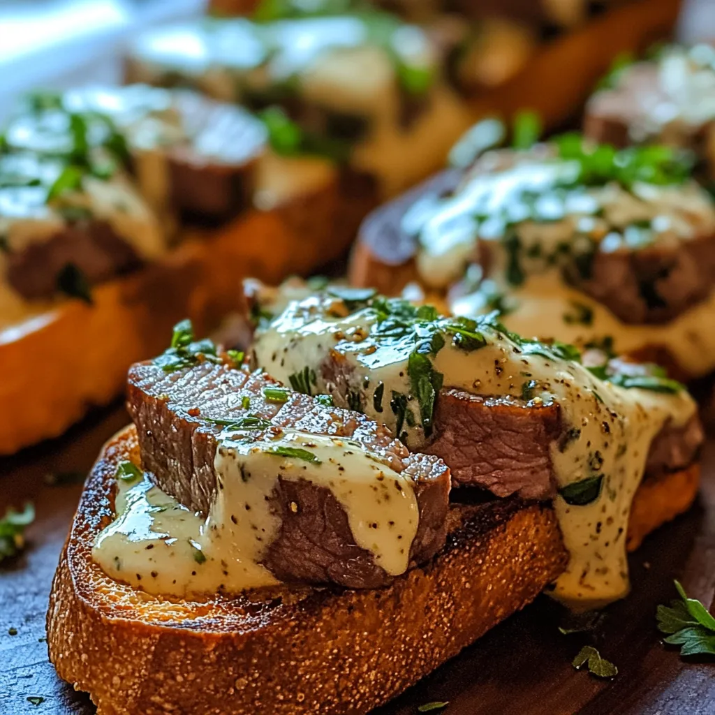 A plate of meat and cheese on toast.