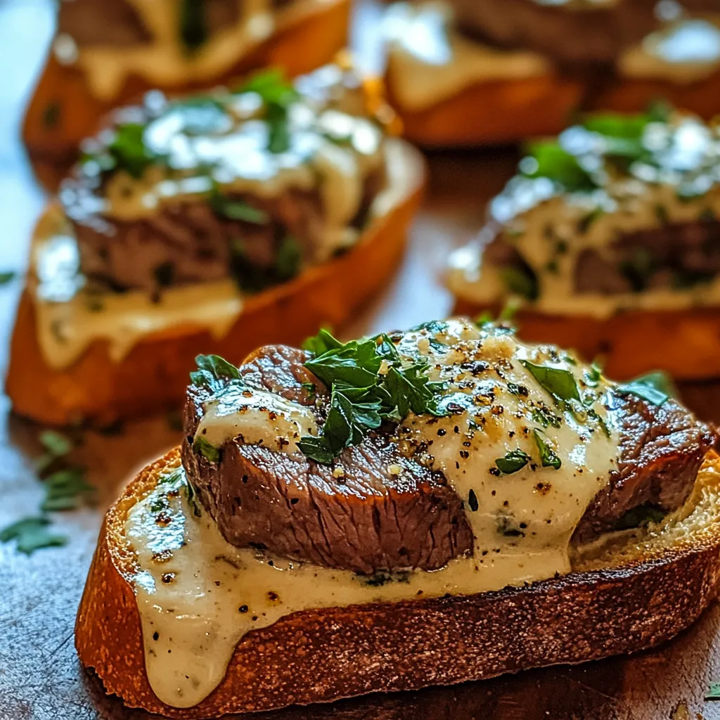 A plate of meat and cheese on toast.