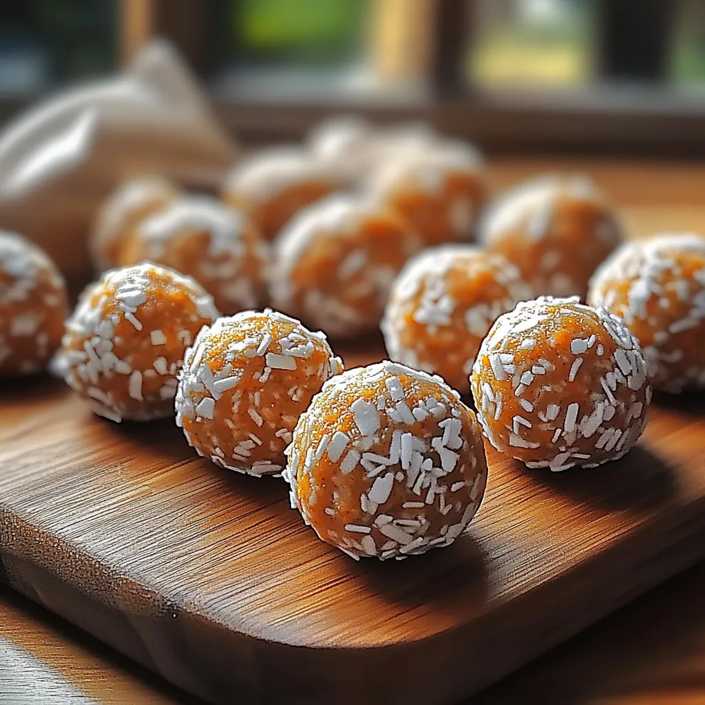 A wooden cutting board with a bunch of orange balls on it.