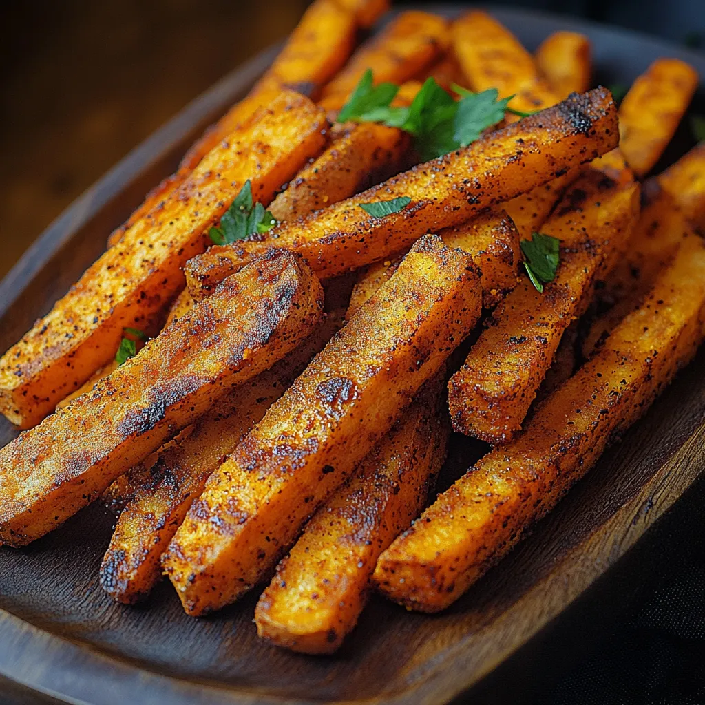 A wooden tray with a plate of fries.