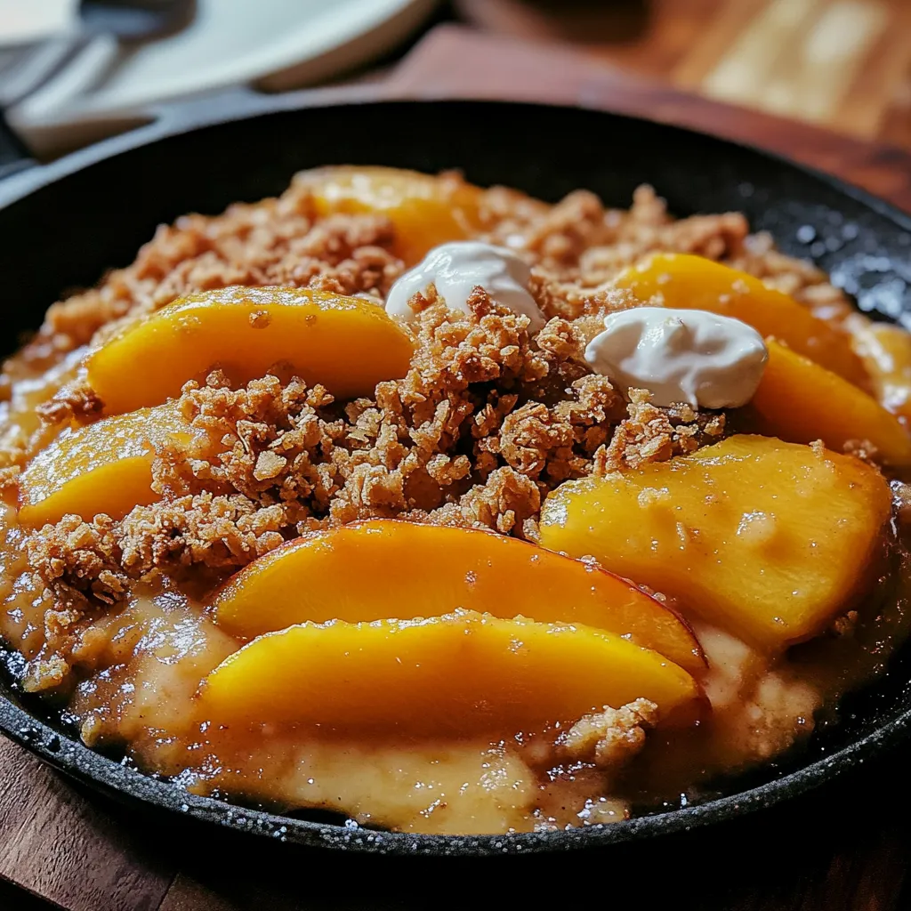 A pan of food with a white sauce on top.