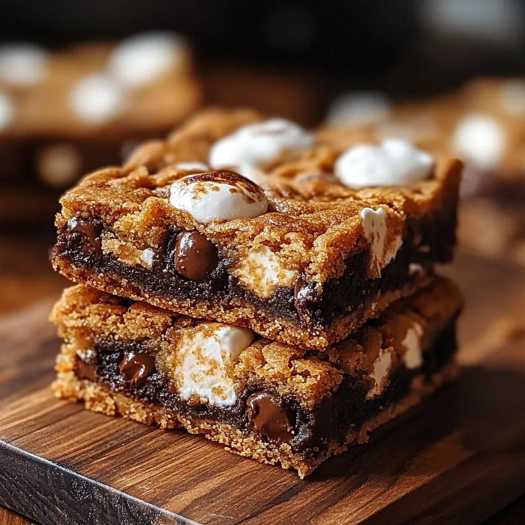 A stack of chocolate chip cookies with marshmallows on top.