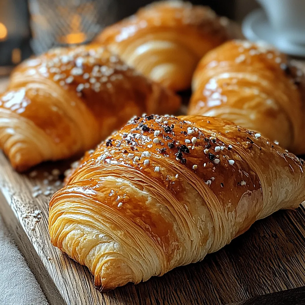 A plate of croissants with salt on top.