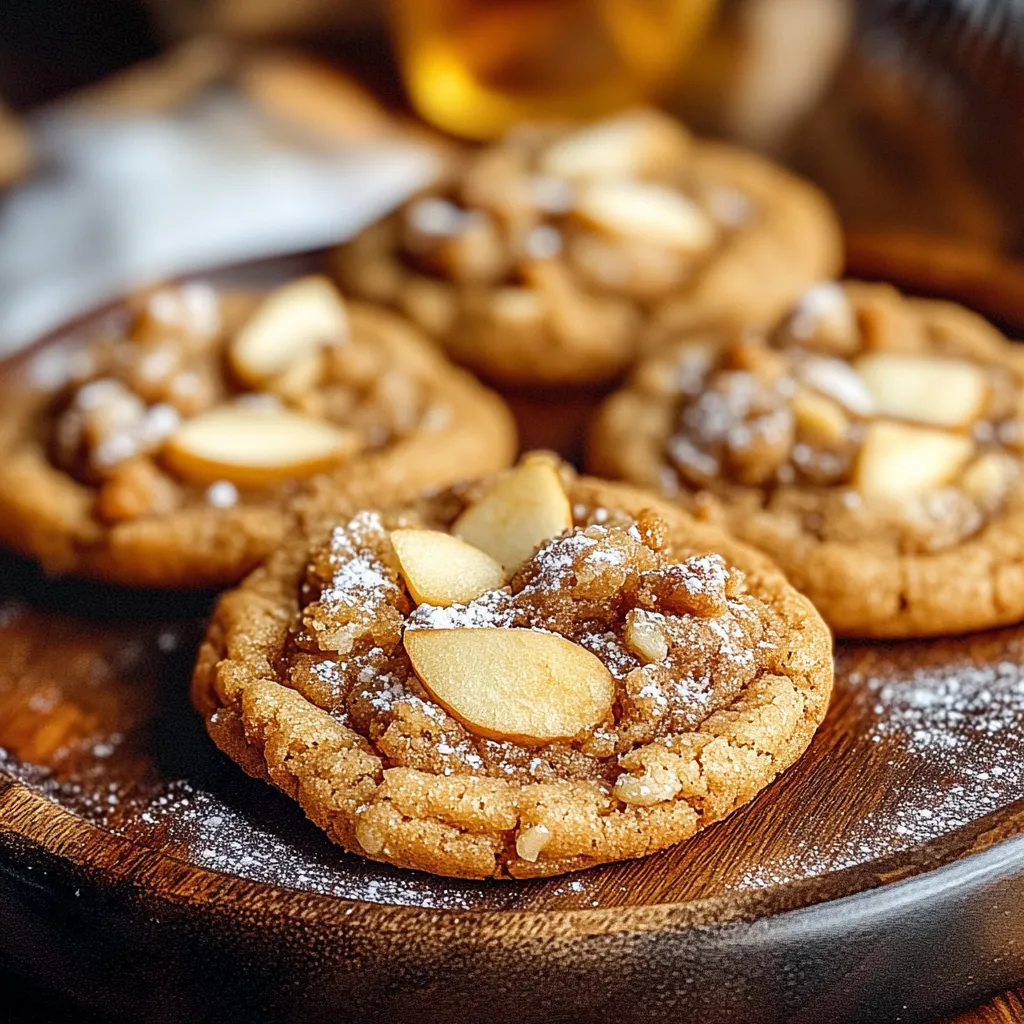 A plate of cookies with almonds.