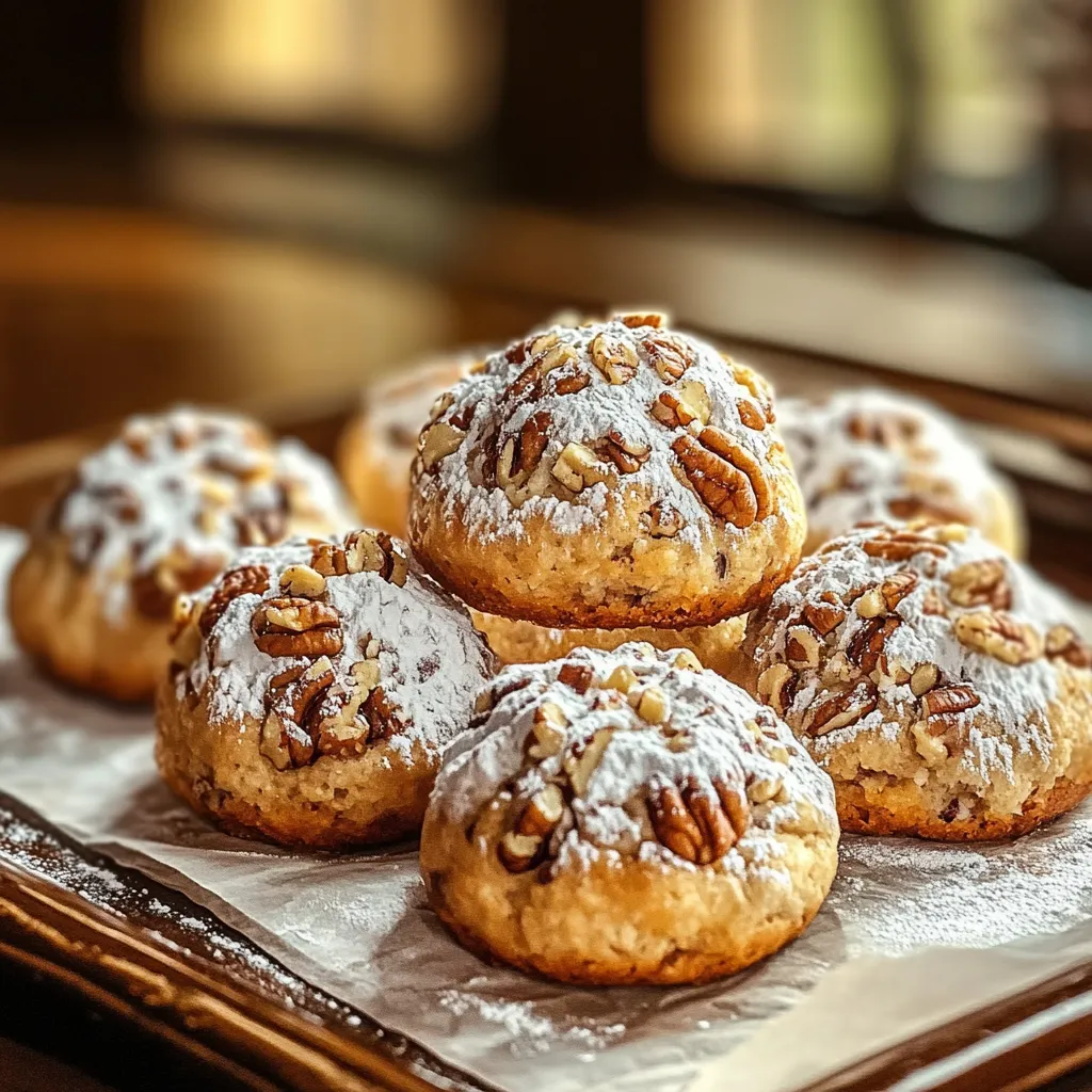 A plate of pecan cookies.