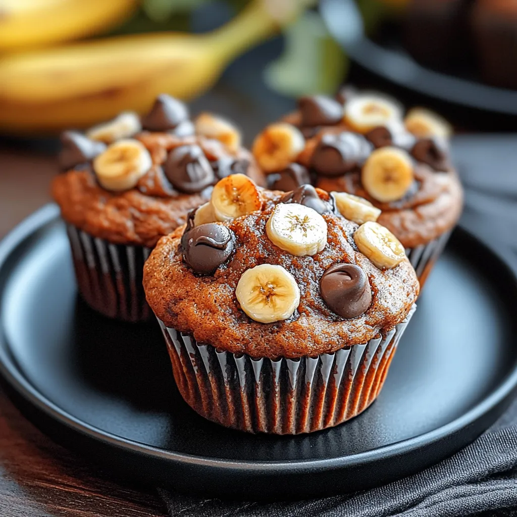 A cupcake with bananas and chocolate.