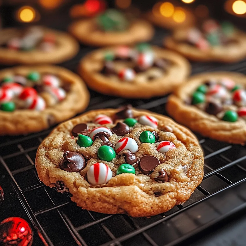 A tray of cookies with green and red sprinkles.