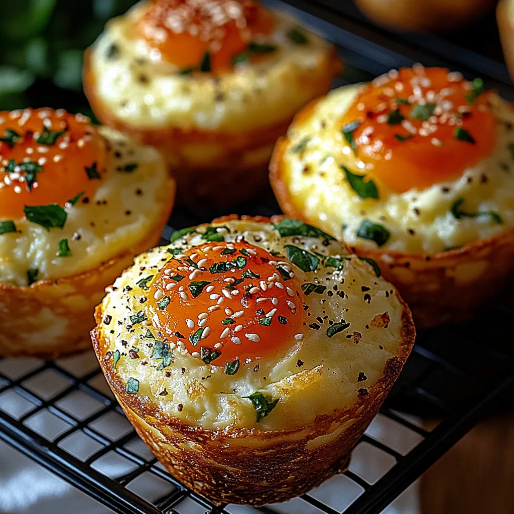 A tray of food with a cupcake and an egg.