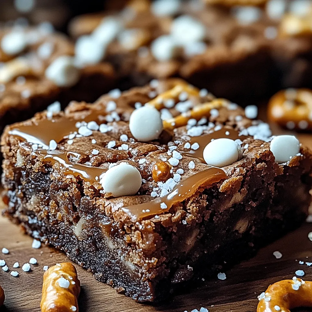 A close up of a brownie with white and brown toppings.