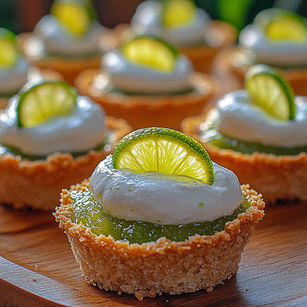 A plate of desserts with limes on top.