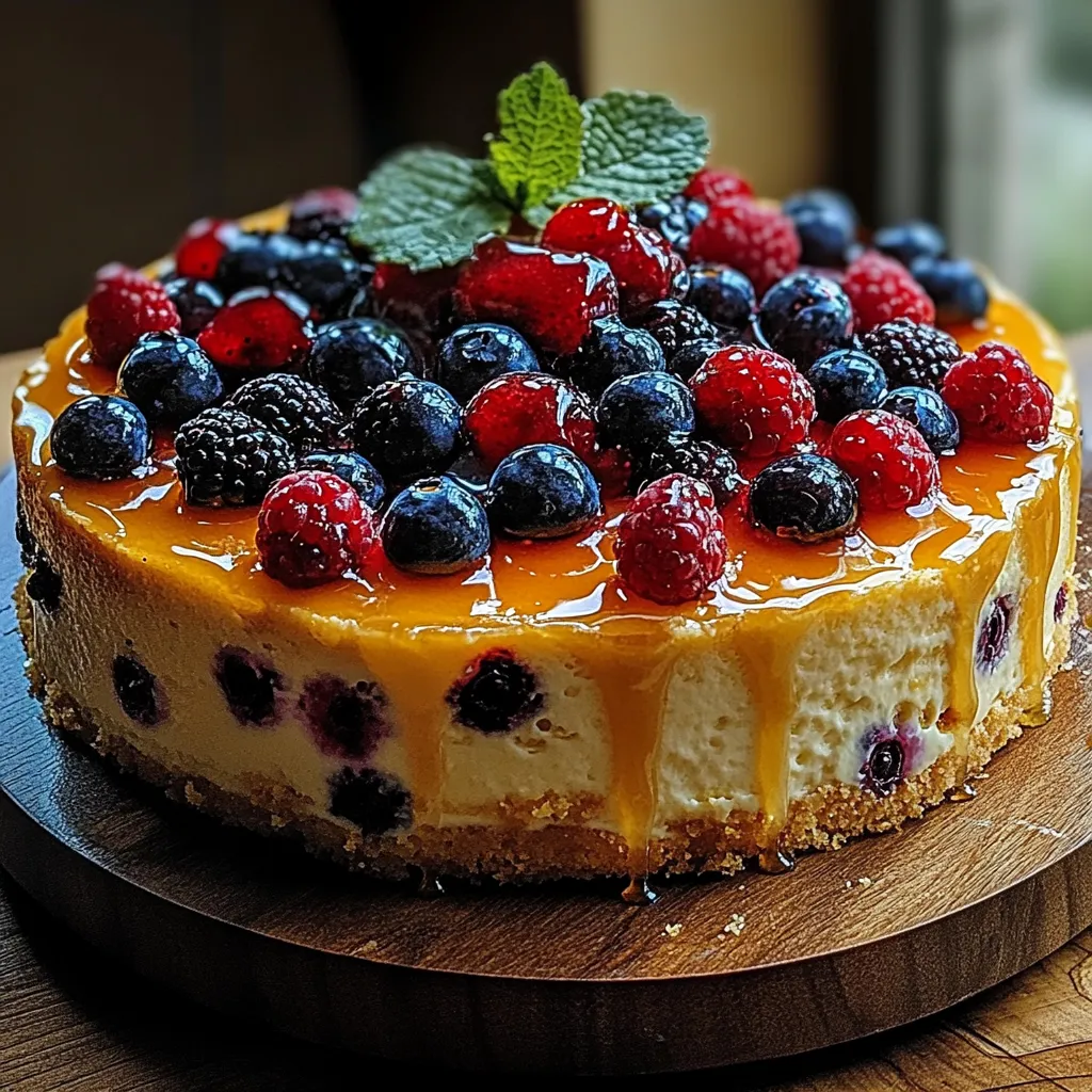 A slice of cake with berries on top.