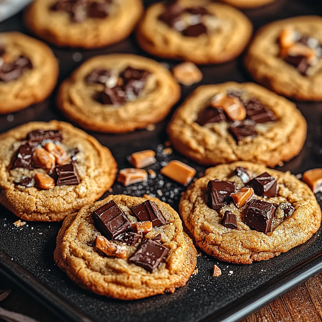 A tray of chocolate chip cookies.
