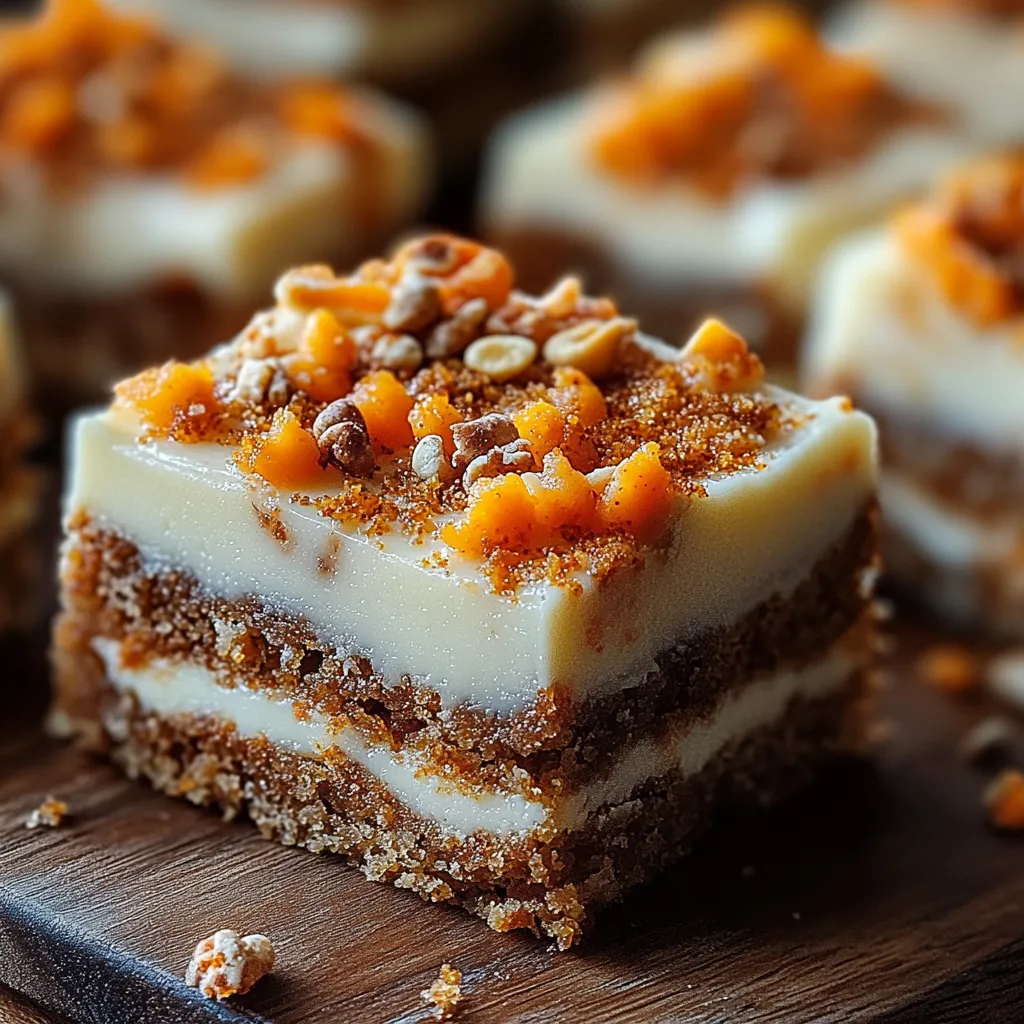 A slice of cake with orange and white frosting.