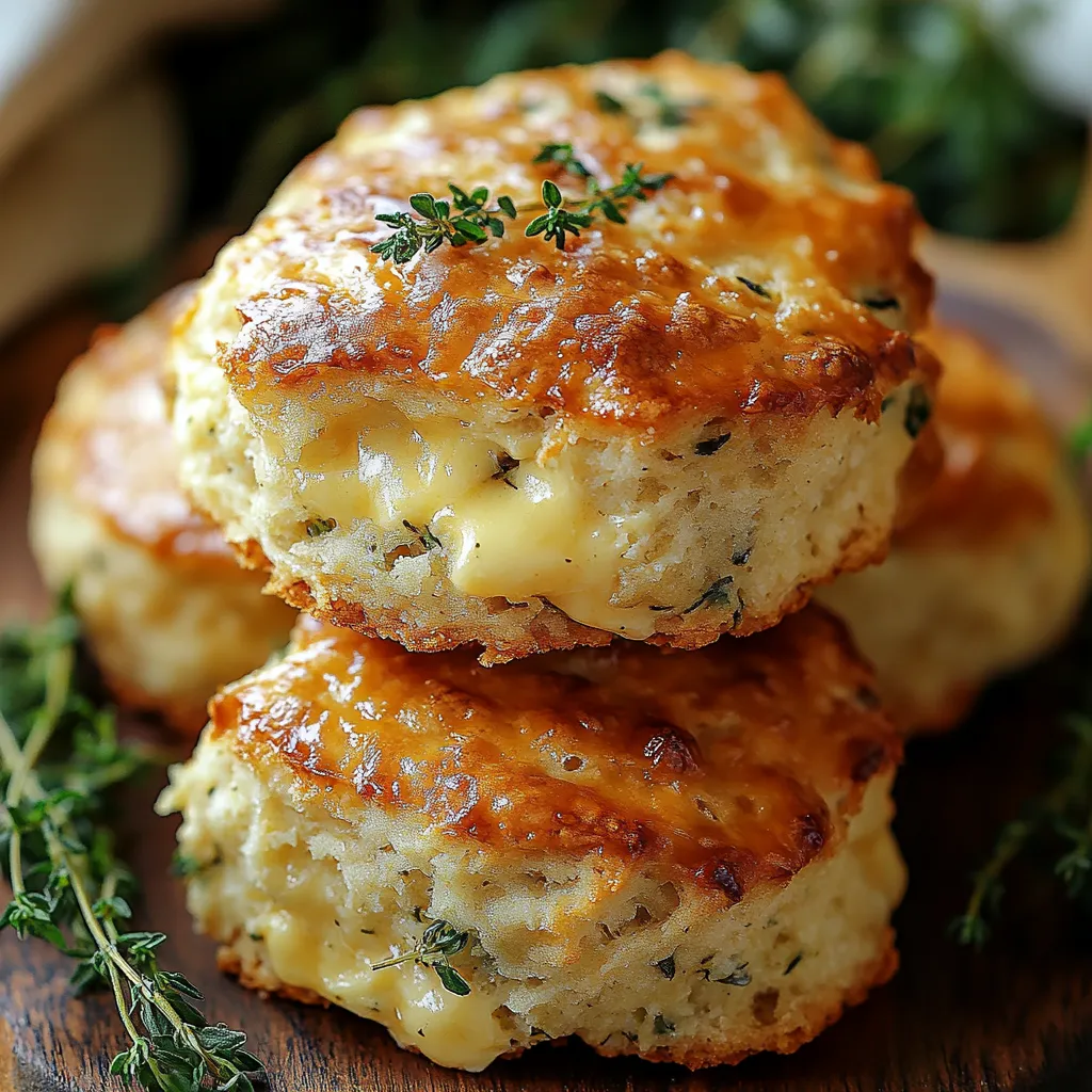 Two biscuits with cheese on top.