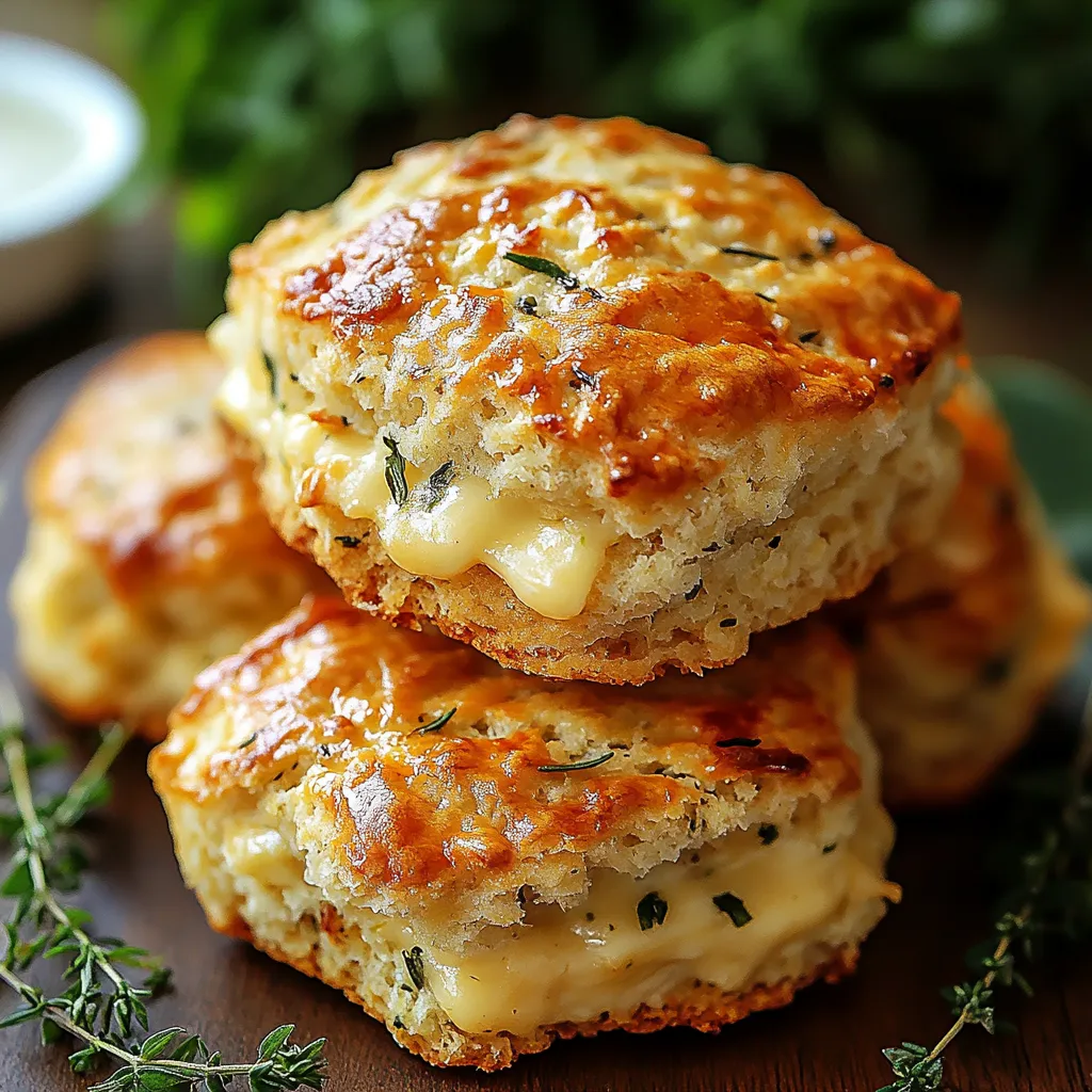 Three biscuits with cheese on top.