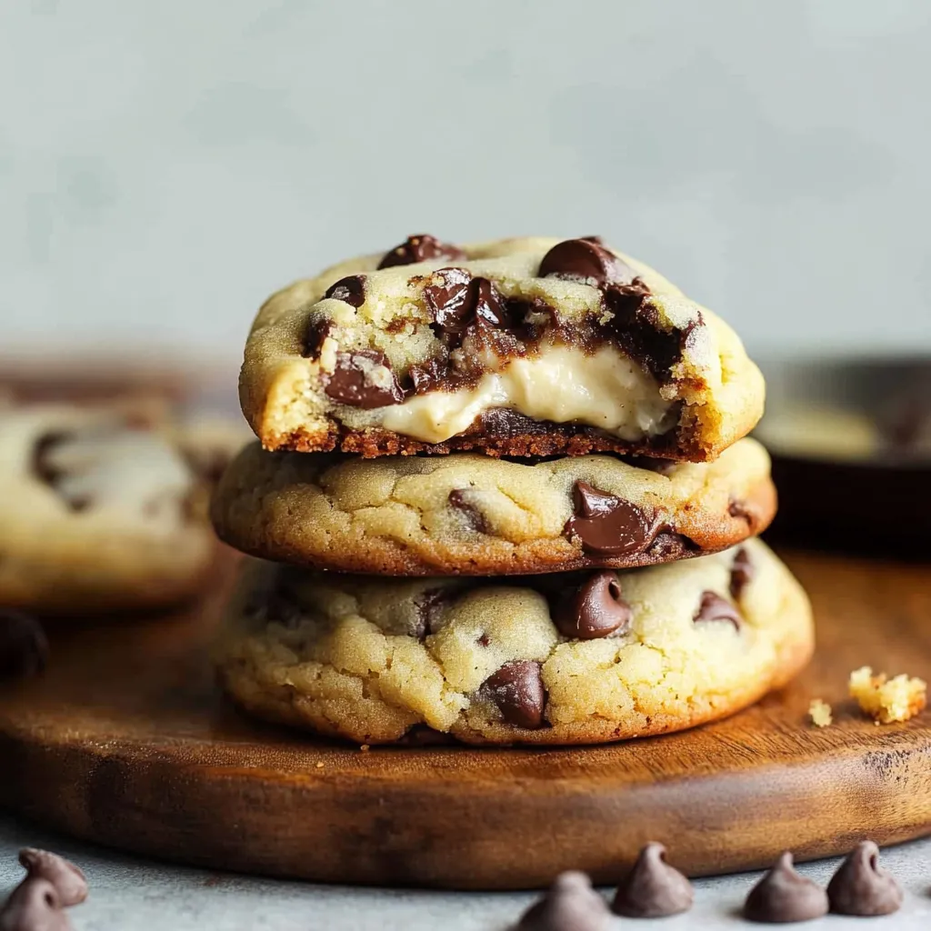 Close-up Chocolate Chip Cheesecake Cookies