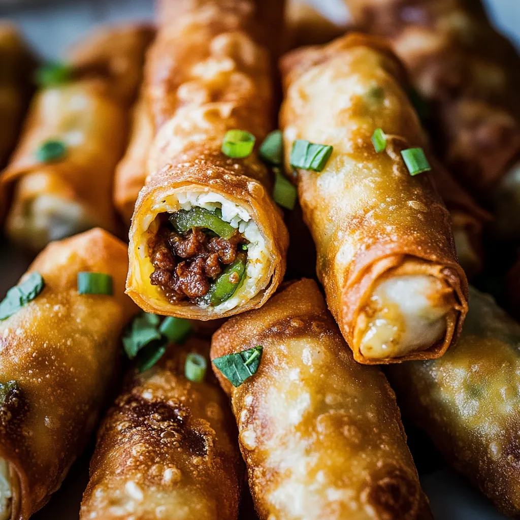 Close-up of Jalapeno Popper Egg Rolls