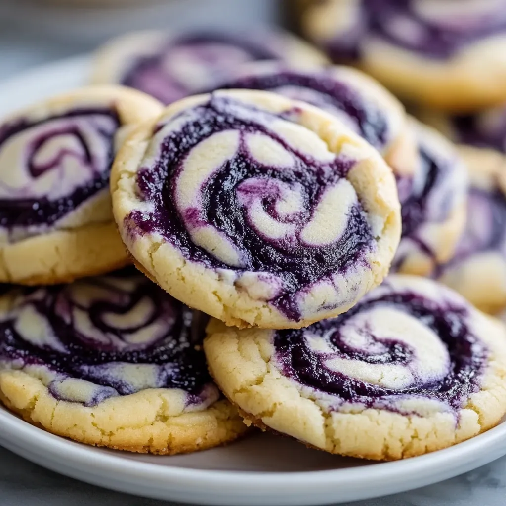 Close-up Blueberry Cheesecake Swirl Cookies