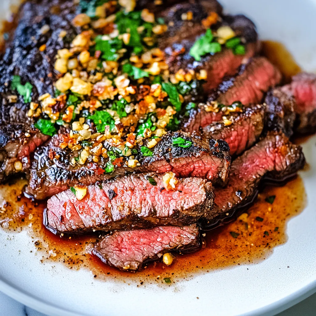 Juicy Brazilian steak cooked in garlic butter, bursting with bold and savory flavors.