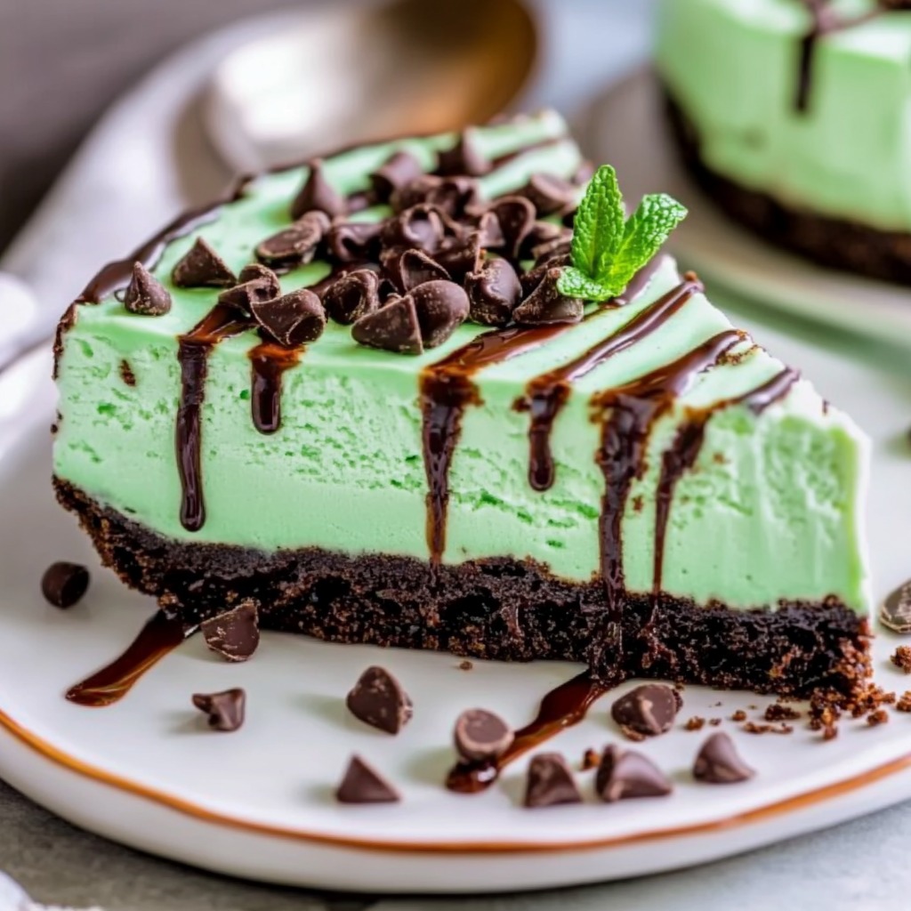 Decadent cheesecake infused with mint and chocolate, perfect for fans of this classic flavor combo.