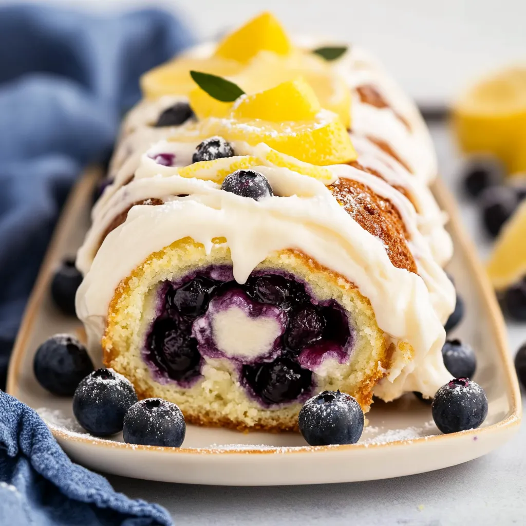 Light and fluffy lemon blueberry angel food cake roll with a creamy filling and fruity twist.