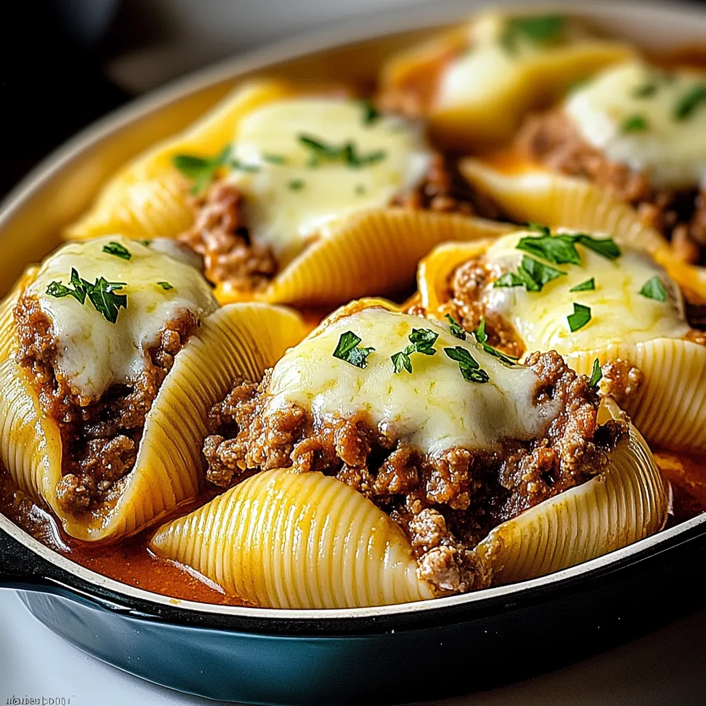 Creamy beef and ricotta stuffed shells, a comforting and delicious pasta dish for any occasion