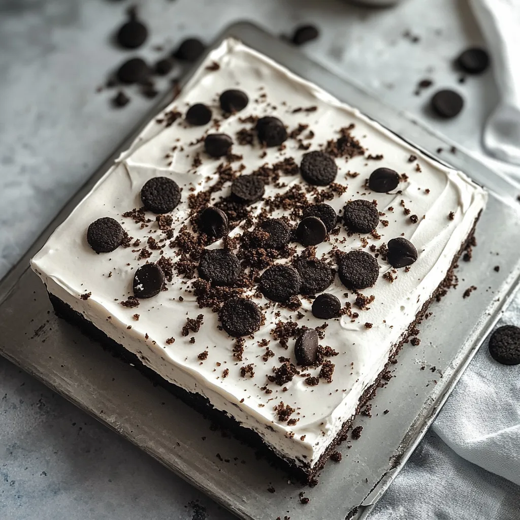 Decadent cookies and cream mousse cake, easy to make with no baking required.