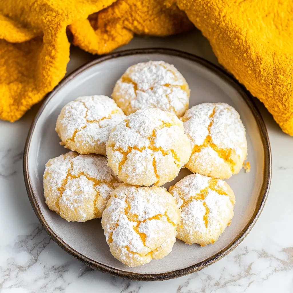 Orange crinkle cookies with a vibrant citrus taste and a beautiful crackled finish.