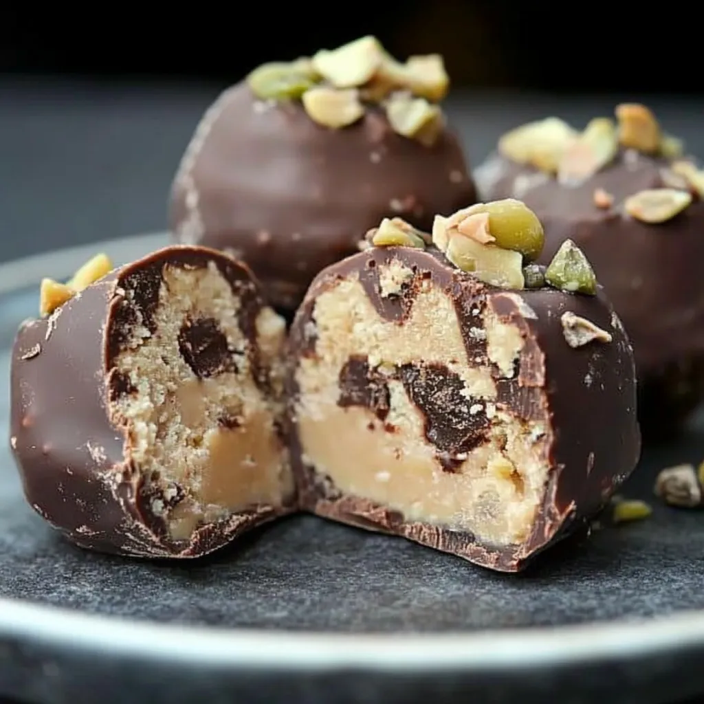 Rich cannoli cream chocolate truffles with a smooth filling and a decadent chocolate shell.