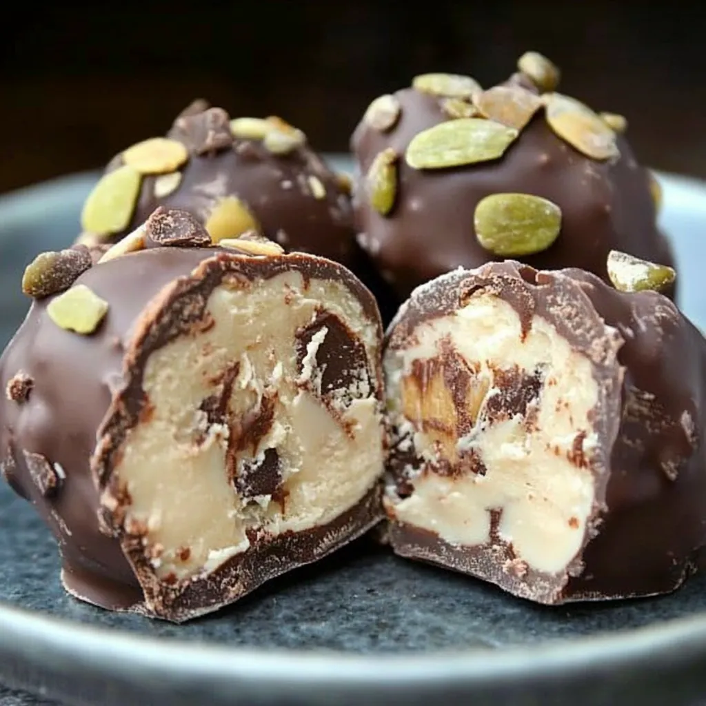 Decadent chocolate truffles filled with creamy cannoli-inspired goodness for a luxurious treat.