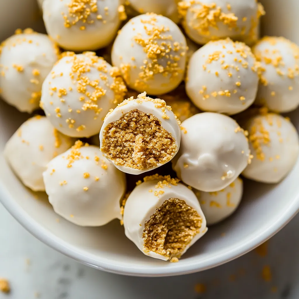 Golden Oreo truffles with a smooth, rich center and a sweet chocolate shell.