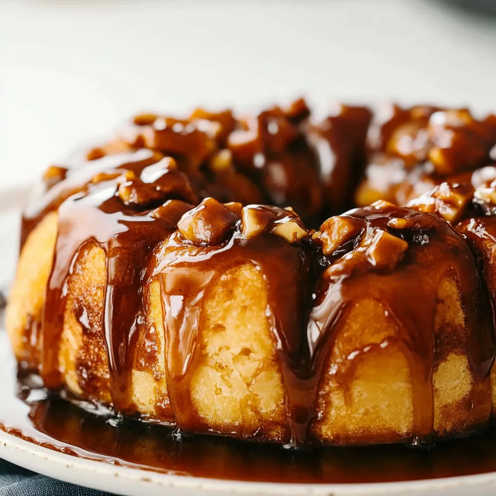 Warm sticky buns with a soft texture and a sweet, gooey topping that melts in your mouth.