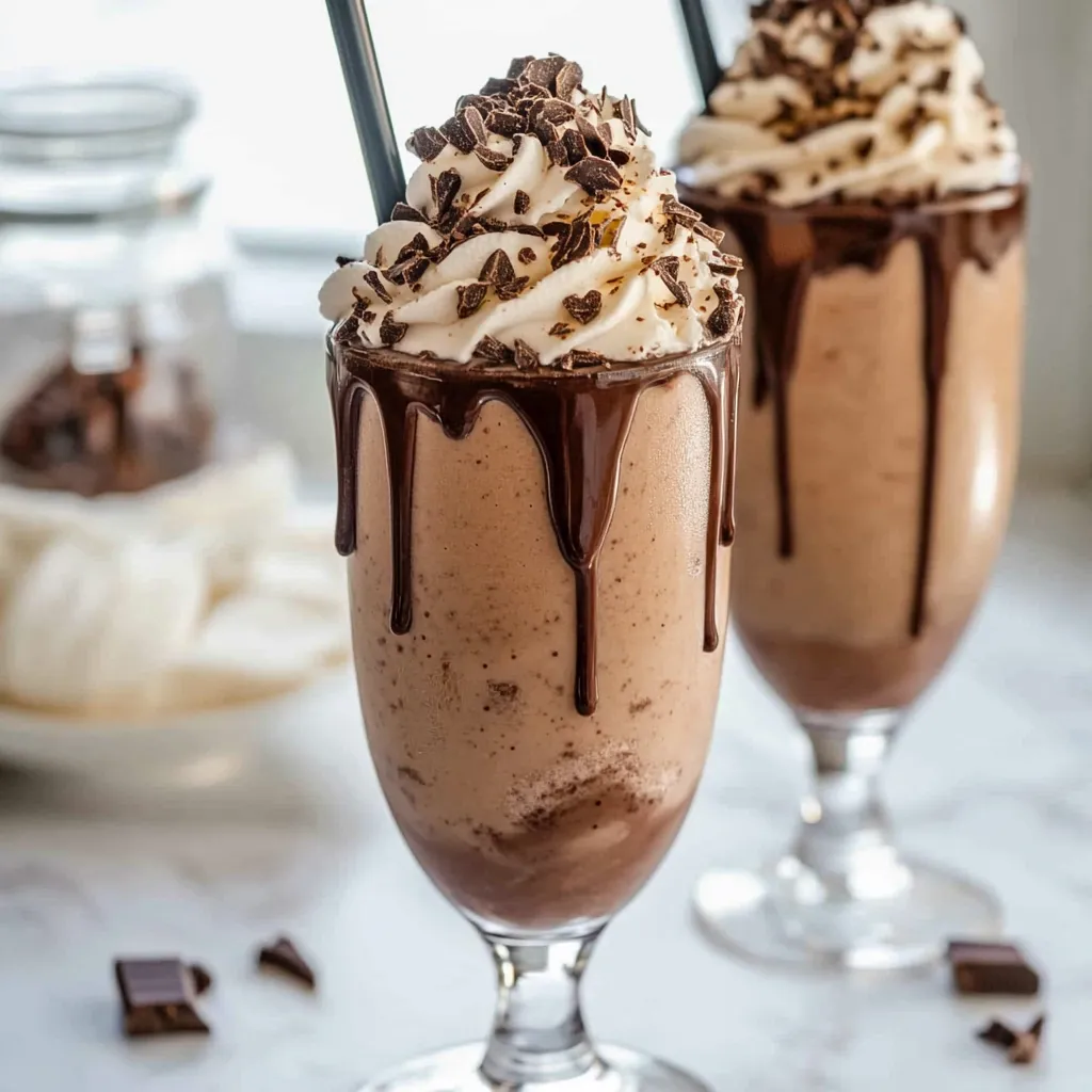 Easy-to-make chocolate milkshake with a smooth texture and intense chocolate flavor.