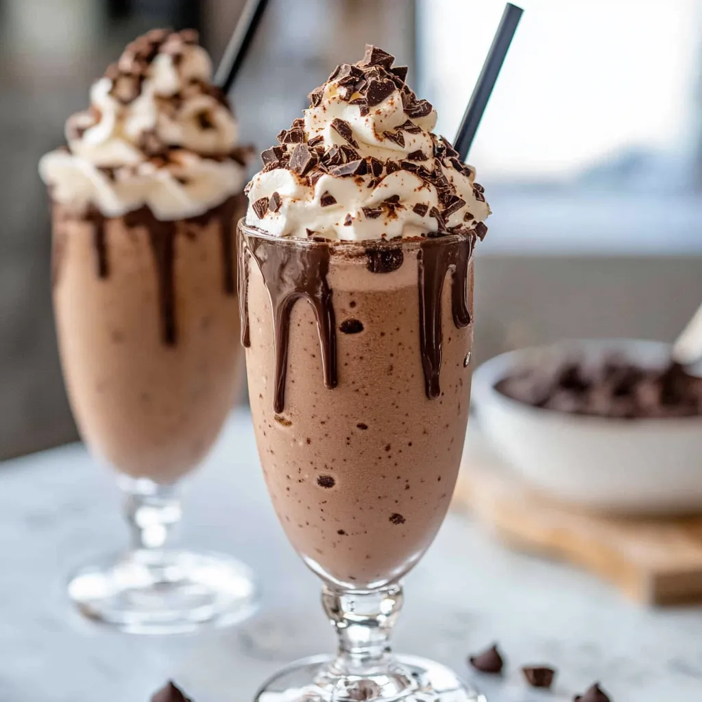 Refreshing and indulgent chocolate milkshake, perfect for satisfying your sweet tooth.