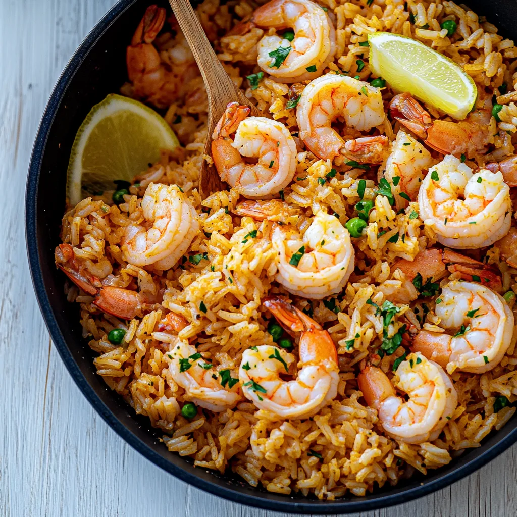 Savory garlic butter shrimp served over fluffy rice for an easy and flavorful dish.