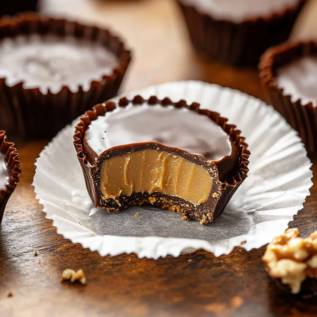 Quick and easy homemade peanut butter cups with creamy peanut butter and rich chocolate layers.