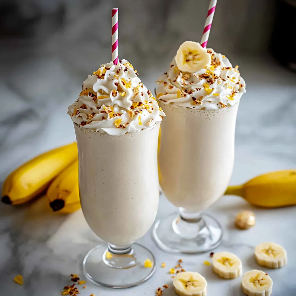 Smooth and creamy banana milkshake, perfect for a quick and delicious treat.