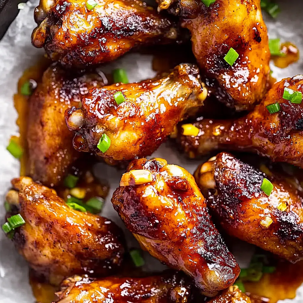 Sweet and spicy honey garlic jerk chicken wings with bold flavors and a caramelized glaze.