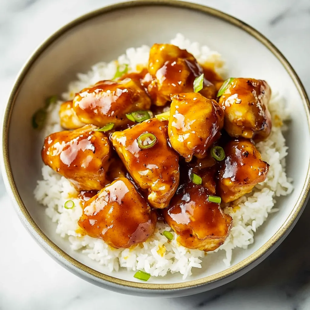 Baked orange chicken with a crunchy coating and a bold, citrusy glaze.