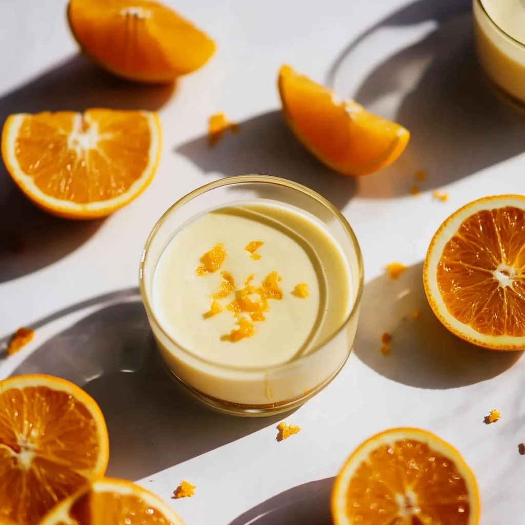 Creamy orange posset with a rich, silky texture and refreshing citrus flavor.