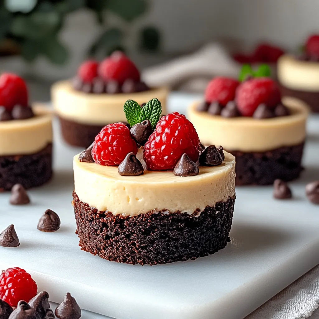 Mini cheesecakes with a rich brownie base for the ultimate chocolate-lover’s dessert.