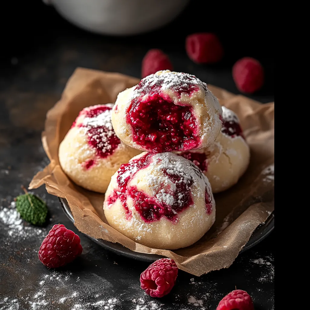 Sweet and soft bread bombs bursting with raspberry and cream cheese flavors.