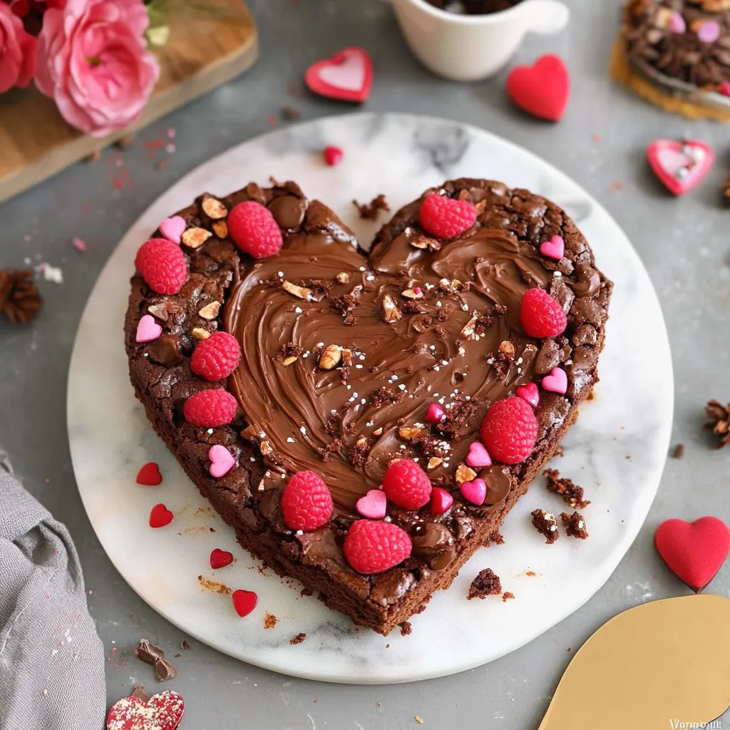 Rich and fudgy Valentine's chocolate brownies, perfect for a sweet and indulgent treat.